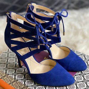 New Isola "Indira" Blue Suede Heel, 9.5